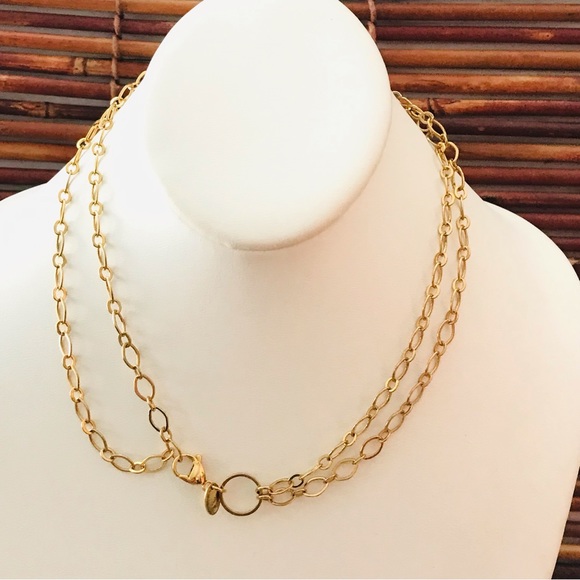 Origami Owl Gold Tone Double Chain Necklace 16.5" - Picture 6 of 8